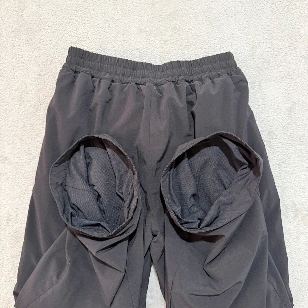 Athleta Girl Wide Leg Pants Girls S 7 Black Athletic Lined Stretch Active Relax